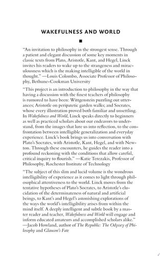 Wakefulness and World An Invitation to Philosophy