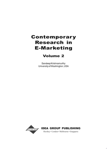 Contemporary Research in E-Marketing, Volume 2