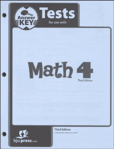 Math Grade 4 Test Pack Answer Key 3rd Edition
