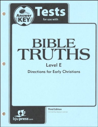 Bible Truths E Grade 11 Test Key 3rd Edition