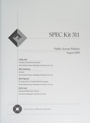 SPEC Kit 311: Public Access Policies