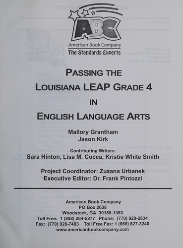 Passing the Louisiana Leap Grade 4 in English Language Arts