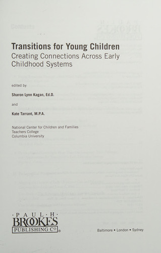 Transitions for Young Children Creating Connections Across Early Childhood Systems