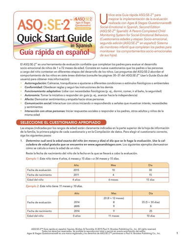 Asq: Se-2 Quick Start Guide in Spanish