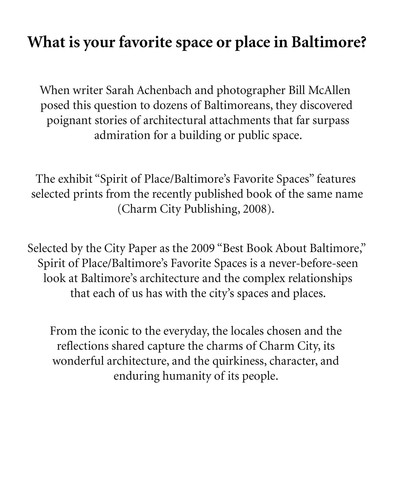 Spirit of Place Baltimore's Favorite Spaces