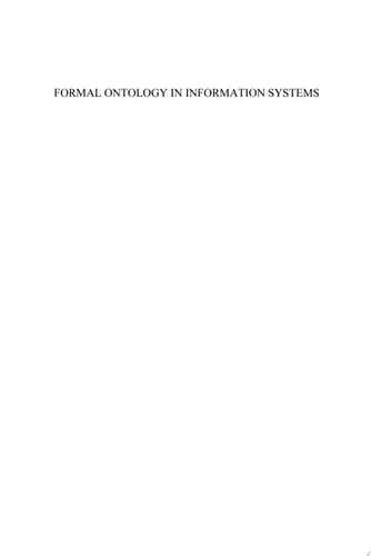 Formal Ontology in Information Systems Proceedings of the Sixth International Conference (FOIS 2010)