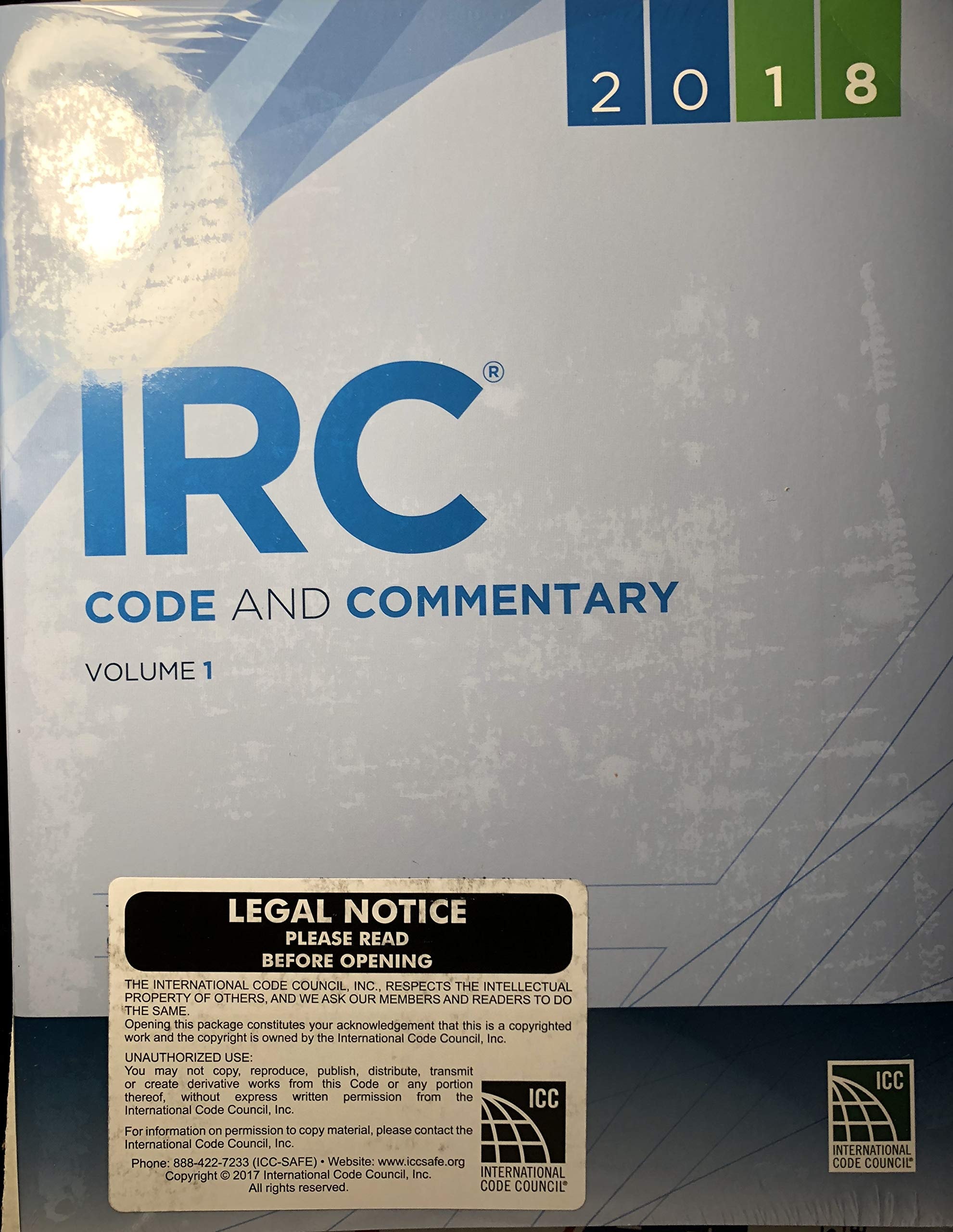 2018 International Residential Code and Commentary Vol 1