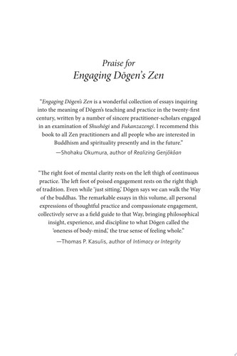 Engaging Dogen's Zen The Philosophy of Practice as Awakening