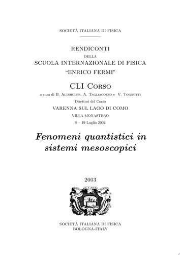Quantum Phenomena in Mesoscopic Systems