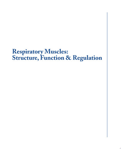 Respiratory Muscles Structure, Function & Regulation