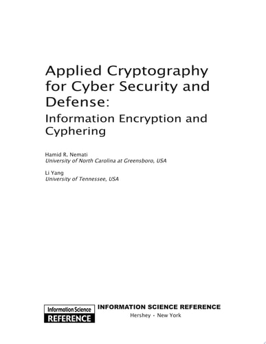 Applied Cryptography for Cyber Security and Defense