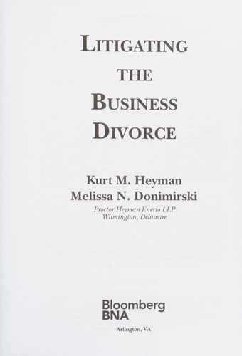 Litigating the Business Divorce