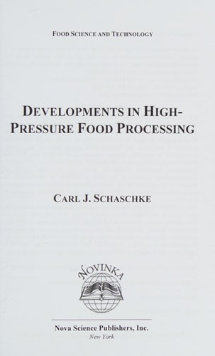 Developments in High-pressure Food Processing