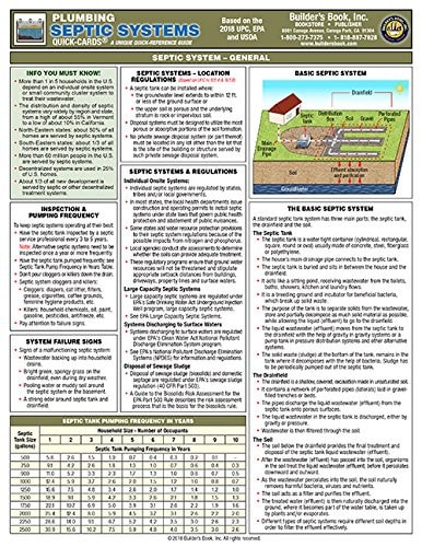 Plumbing Septic Systems Quick-Card Based on 2018 UPC, EPA, USDA: A Unique Quick-Reference Guide