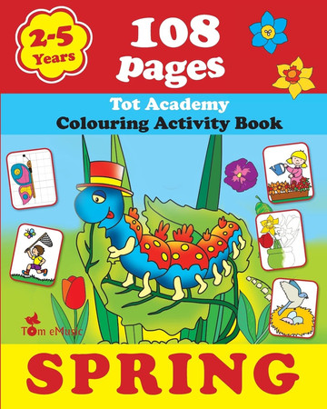 Spring Coloring and Activity Book with Puzzles, Brain Games, Mazes, Dot-to-Dot & More for 2-5 Years Old Kids