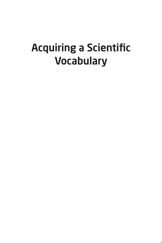 Acquiring a Scientific Vocabulary A Short Course for Building Lexical Literacy for Advancing AP and College Students