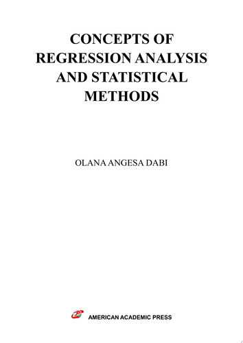 CONCEPTS OF REGRESSION ANALYSIS AND STATISTICAL METHODS
