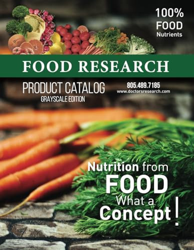 FOOD RESEARCH Product Catalog: Nutrition from Food, What a Concept!: Grayscale Edition