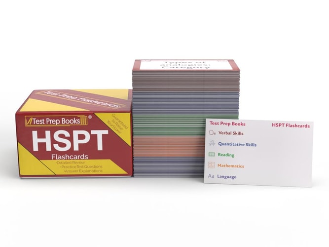 HSPT Study Cards 2024-2025: HSPT Prep and Practice Test Questions for the Catholic High School Placement Test [Full Color Cards]