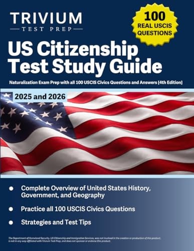 US Citizenship Test Study Guide 2025 And 2026 Naturalization Exam Prep with All 100 USCIS Civics Questions and Answers