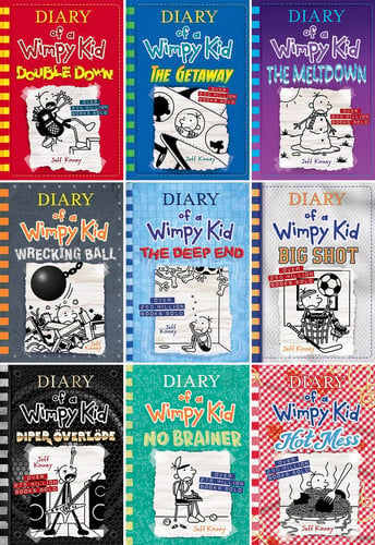 Diary of a Wimpy Kid Volume 11-19, Double Down, The Getaway, The Meltdown, Wrecking Ball, The Deep End, Big Shot, Diper Överlöde, No Brainer, Hot Mess, 9 Books Collection Set, by Jeff Kinney