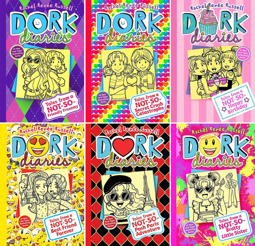 Dork Diaries Vol. 11-16, 6 Books Set, Tales from a Not-So-Friendly Frenemy, Not-So-Secret Crush Catastrophe, Not So Happy Birthday, Best Friend Forever, Posh Paris Adventurer and Bratty Little Sister