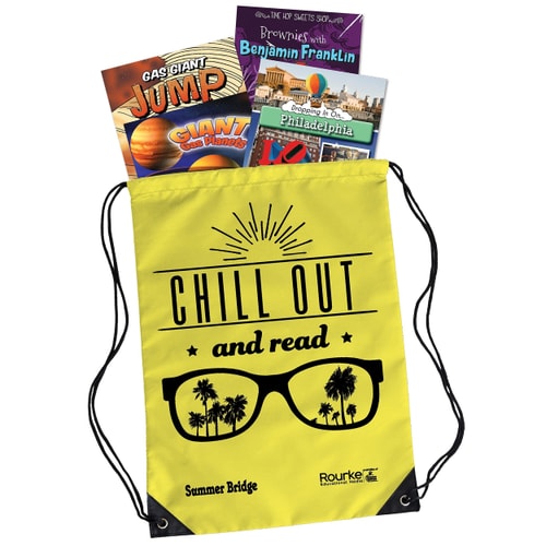 Summer Bridge Activities 3-4 Grade Bundle, Summer Learning 4th Grade Workbook All Subjects, Multiplication Math Flash Cards, Nonfiction and Fiction Children's Books, Drawstring Bag