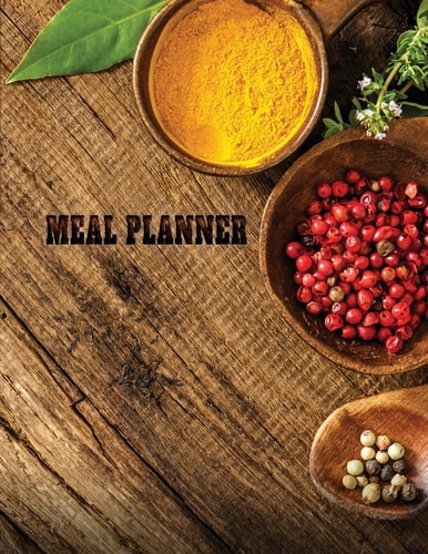 Low Vision Whole Food Plant Based Diet 52 Week Meal Planner Large Print WFPB Diet Undated Blank Weekly Planner and Shopping List