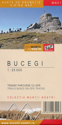 Bucegi Massif 1:25,000 Hiking Map, waterproof SF