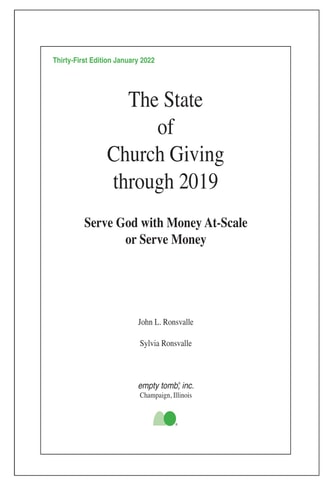 The State of Church Giving Through 2019 Serve God with Money At-Scale Or Serve Money