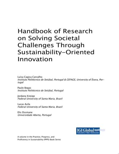 Handbook of Research on Solving Societal Challenges Through Sustainability-Oriented Innovation