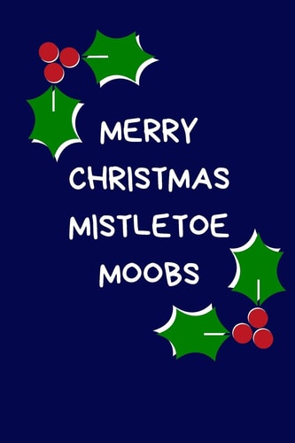 Merry Christmas Mistletoe Moobs Christmas Gifts For Siblings, Brother, Dad & Family, Novelty Funny Gag Notebook/Journal for Men, Silly Office Writing Stationary for Brother, Step Half Brother, Dad, Colleague, Coworker, Blue