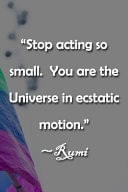 Stop Acting So Small. You Are the Universe in Ecstatic Motion. Rumi Notebook Lined Journal, 120 Pages, 6 X 9 Inches, Sweet Gift, Soft Cover, Stars Matte Finish