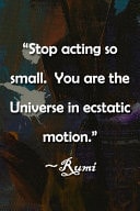 Stop Acting So Small. You Are the Universe in Ecstatic Motion. Rumi Notebook Lined Journal, 120 Pages, 6 X 9 Inches, Lovely Gift, Soft Cover, Light Wood Matte Finish