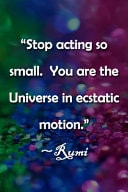 Stop Acting So Small. You Are the Universe in Ecstatic Motion. Rumi Notebook Lined Journal, 120 Pages, 6 X 9 Inches, Fun Gift, Soft Cover, Rainbow Oil Painting Matte Finish