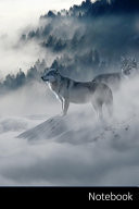 Notebook Lobo, Lobos, Bosque, Invierno Cuaderno / Diario / Libro de Escritura / Notas - 6 X 9 Pulgadas (15.24 X 22.86 Cm), 110 Páginas, Superficie Brillante.