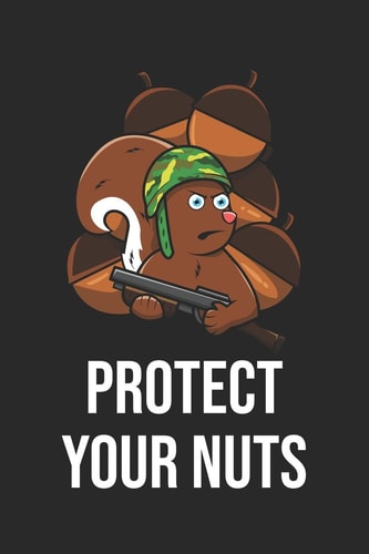 Protect Your Nuts 6x9 Zoll Ca. DIN A5 Eichhörnchen Notizheft Kariert - 120 Seiten Kariertes Eichhörnchen Notizbuch Für Notizen in Schule, Universität, Arbeit Oder Zuhause. - Eine Tolles Geschenk Für Ihre Liebsten.