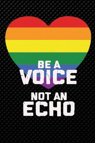 BE a VOICE NOT an ECHO Notebook for Gay Pride. LGBT Pride Lined Notebook with a Community Flag Rainbow Heart (Gay Pride Journals) Perfect Gift