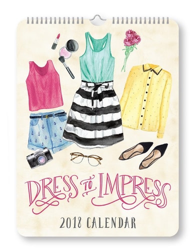 Orange Circle Studio 2018 Poster Wall Calendar, Dress to Impress