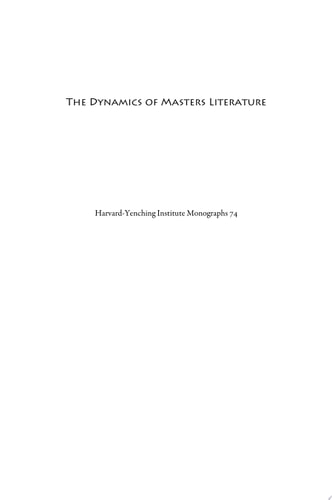 The Dynamics of Masters Literature Early Chinese Thought from Confucius to Han Feizi