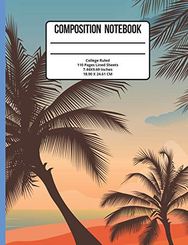 Composition Notebook College Ruled Sunset 110 Pages