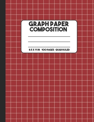 Graph Paper Composition Crimson Red Composition Notebook, Grid Notebook, 100 Pages, Mathematics Graph Notebook for Math and Science Class