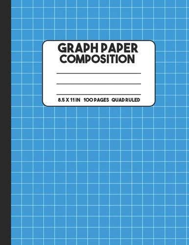 Graph Paper Composition Cyan Blue Composition Notebook, Grid Notebook, 100 Pages, Mathematics Graph Notebook for Math and Science Class