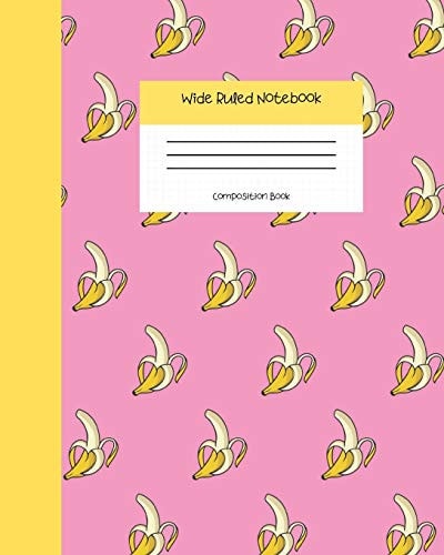 Wide Ruled Notebook Composition Book Cute Banana Cover Journal - Blank Workbook for Teens Kids Students Girls for Home School College for Writing Notes. Vol 9