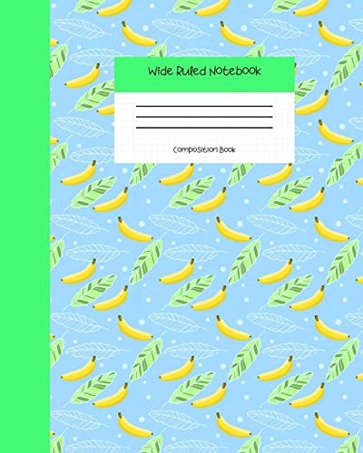 Wide Ruled Notebook Composition Book Cute Banana Cover Journal - Blank Workbook for Teens Kids Students Girls for Home School College for Writing Notes. Vol 11