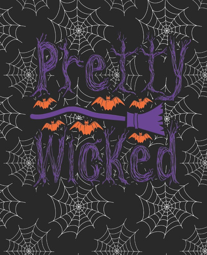 Pretty Wicked : JOURNAL / NOTEBOOK With a Black Background Blank Wide Lined Halloween Inspired Designed Notebook That Can Be Used As a Party Planner, Organizer, Diary, Scrapbook, Or Just for Crafting and Designing