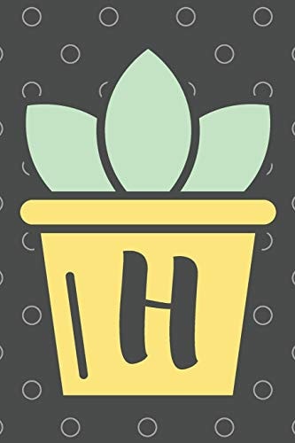 H Trendy Succulent Monogrammed Initial 120 Paged Lined Journal