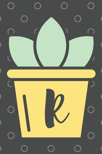R Trendy Succulent Monogrammed Initial 120 Paged Lined Journal
