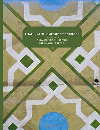 Graph Paper Composition Notebook Engineering Grid for Math and Science Students, 5 Squares Per Inch