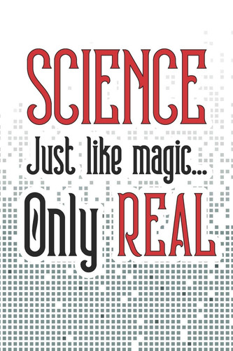 Science - Just Like Magic, Only Real Funny Science 6 X 9 Blank College Ruled Notebook, Journal, Or Diary for Students & Teachers